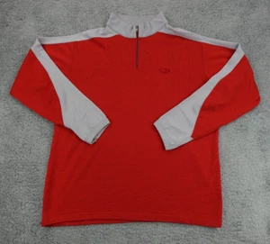 Icebreaker Sport 320 Sweater Mens XL Red Merino Wool 1/4 Zip Pullover Hiking - Picture 1 of 13