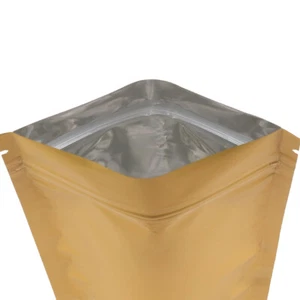 Bulk Clearance Box 6,500 Count Small Opaque Gold Foil Zip Bags 7.5x10cm 3x4in - Picture 1 of 3