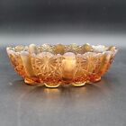 Fenton Olde Virginia Amber Footed Glass / OVG Cameo Opalescent Bowl Daisy