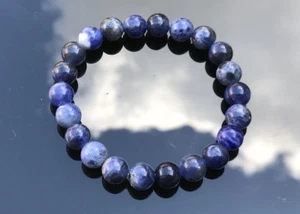 Sodalite Natural Gemstone Healing Bracelet Chakra Buddha Om Raiki Elasticated - Picture 1 of 2