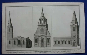 Original antique print ST EDMUND THE KING CHURCH, LOMBARD ST, LONDON, 1756 - Picture 1 of 4