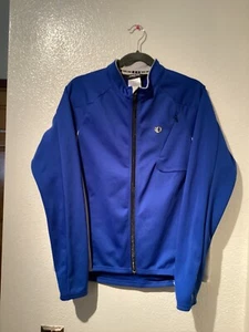 PEARL IZUMI women's cycling zip jacket size L long sleeve softshell blue/gray - Picture 1 of 11