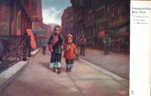 Postcard Cosmopolitan New York Chinatown Out For The Holiday Tuck Unposted - Picture 1 of 2