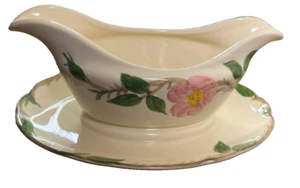 Barco de salsa rosa del desierto franciscano de colección con platillo adjunto cerámica de EE. UU. - Imagen 1 de 9