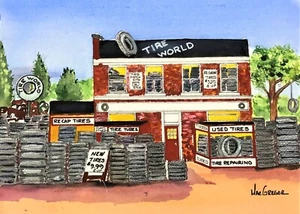 Reifenladen PERSONALISIERTER Kunstdruck Ausstellungsraum Büro Warten Wanddeko Geschenk Händler - Bild 1 von 6