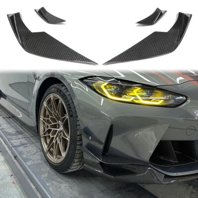 Aleta de parachoques delantero de fibra de carbono 4 piezas M3 M4 para BMW G80 M3 G82 M4 VS Foto 1 de 4