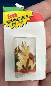 Vintage 1989 Ghostbusters 2 Pin Logo Enamel Promo Advertisement Movie - Picture 1 of 6