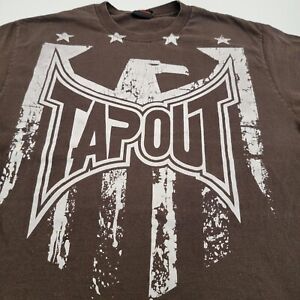 Vintage TAPOUT Men's T Shirt Size Large Brown Fade Distress Thrashed Pilling