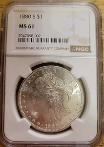1880-S Morgan Silber Dollar MS 61 NGC - Bild 1 von 6
