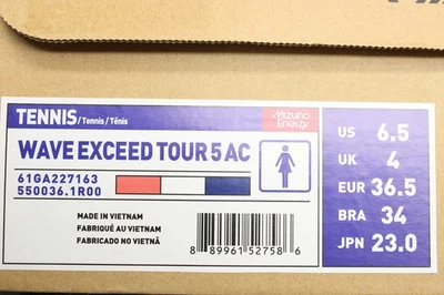 ZAPATOS DE TENIS WAVE EXCEDER TOUR 5 AC PARA MUJER NUEVOS EN CAJA (ROSA/BLANCO) #61GA227163 Foto 1 de 4