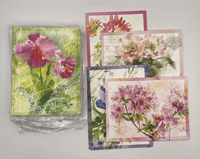 New Lot Of 10 Blank Note Cards & Envelopes w/5 Floral Designs by Current Brand - Image 1 of 4
