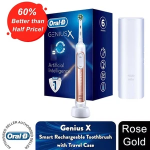 Oral-B Genius X Smart wiederaufladbare Zahnbürste mit Reiseetui, Roségold - Bild 1 von 11