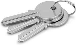 Set di 3 chiavi per serratura a 5 pin in ottone, argento, 9125-06115 - Foto 1 di 2