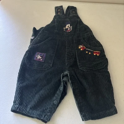 Mono de pana verde tren Mickey Express bebé Disney vintage talla 6-9 meses Foto 1 de 4