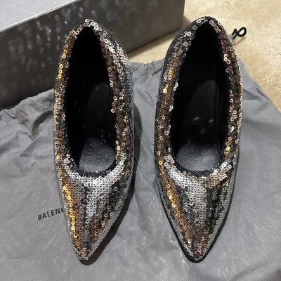 Zapatos de tacón Balenciaga XL de lentejuelas para mujer talla 38 EU/8W precio de venta sugerido por el fabricante 2400 USD Foto 1 de 4