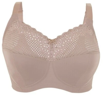 Sujetador de apoyo Glamorise COMFORT LIFT 48F encaje INALÁMBRICO~NATURAL~FORMA color topo NUEVO Foto 1 de 4