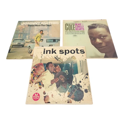 Vintage Johnny Mathis Nat King Cole and Ink Spots Vinyl LP 3 Record Bundle - Image 1 of 4