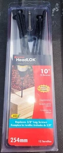 FastenMaster FMHLGMO10-12 HeadLOK Black Steel Flat Head Wood Screws 10" 12-Pack - Picture 1 of 3