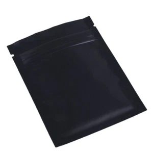 Bulk Clearance Box 6,500 Count Smooth Shiny Black Foil Zip Bags 7.5x10cm 3x4in - Picture 1 of 3