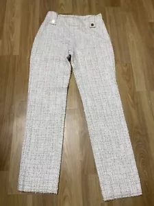 38 Chanel ss02 cc logo tweed white pants jeans - Picture 1 of 8