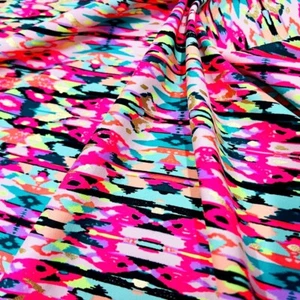 Printed Neon Ethnic Fabric Spandex 4-way Stretch 60" Wide by Yard for Swimwear - Picture 1 of 5