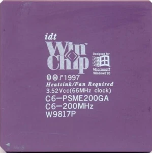 Rare Vintage IIDT WINCHIP C6 200 MHZ 586 Socket 7 CPU Win Chip + Fan Heatsink - Picture 1 of 6