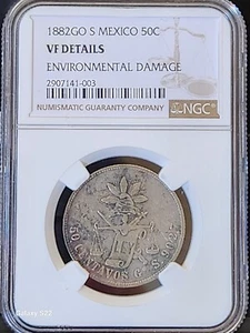 1882 Go S 50 Centavos Guanajuato, Mexico NGC VF Details Mintage 18,000 KM#407.4 - Picture 1 of 8