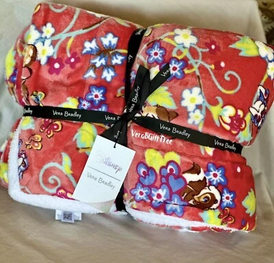 Vera Bradley Disney 100 YEARS BAMBI Cozy Life Throw Blanket CORAL NWT SEALED NEW - Image 1 of 4