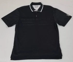 Izod Mens PFX Golf Polo Shirt Size M Medium Black White Slits Performance - Picture 1 of 8