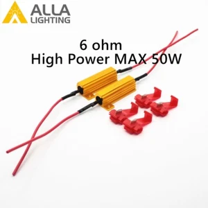 Resistencias de carga Allá Lighting 2 piezas 50 W 6 ohmios fijar señal de giro hiper flash código de error - Imagen 1 de 11