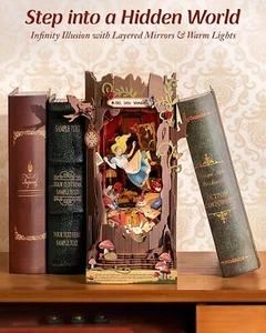 Rolife Book Nook Kit with LED 3D DIY Dollhouse Kit Book Shelf Decor Kids Gifts - Picture 1 of 8