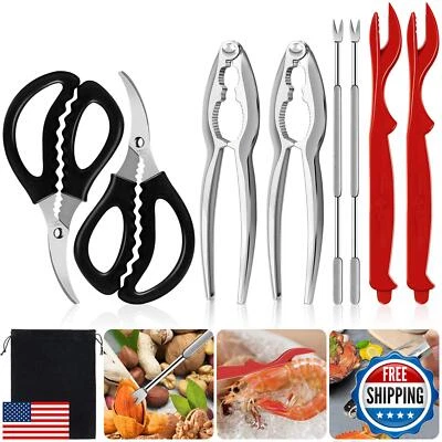 Seafood Tools Set Nut Cracker Tool Set Includes Crab Lobster Crackers, Stainl - Image 1 of 4