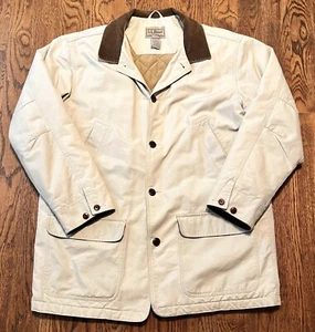 Abrigo Chaqueta de Campo LL Bean Para Hombre Tareas de Granero Talla XL Alto Cuello Coduroy Forrado - Imagen 1 de 3