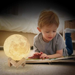 LED Night Light Moon Lamp Timeable Dimmable Rechargeable Bedside Table Lamp new - Picture 1 of 10