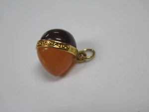 🌷 Colgante Joan Rivers Huevo Fabergé Dije * 2 TONOS NARANJA NEGRO - Imagen 1 de 3