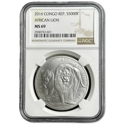 1 oz Silver African Lion Coin 2016 Congo | Rare Treasure - Image 1 of 2