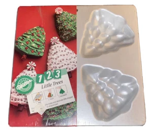 NEW*Wilton Mini CHRISTMAS 4 TREES Cake Pan Mold 2105-9496*VTG*1990 Retired*NIP* - Picture 1 of 4