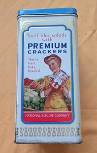 Galleta salina premium vintage Nabisco fina crujiente lata elección de coleccionistas 1993 - Imagen 1 de 10