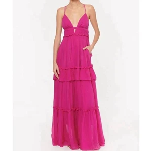 Cami NYC Doris Chiffon Dhalia rosa Maxikleid 0 neu mit Etikett $ 485 - Bild 1 von 6