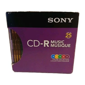 Sony CD-R 25 Pack Color Collection Music Slim JEWEL Cases 80 Minutes - Picture 1 of 3