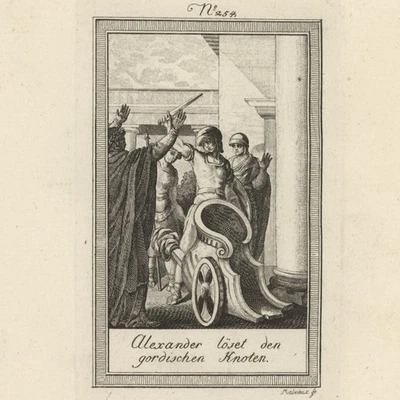 Griechische Geschichte Alexander der Große Diogenes Original Kupferstich 19 Jhd - Bild 1 von 3