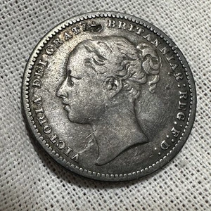 1878 Uk  Victoria One Shilling Silver Coin - Picture 1 of 2