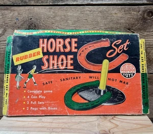 1950s Auburn Safe Play Toys, Rubber Horseshoe Set, In Original Box - Picture 1 of 10