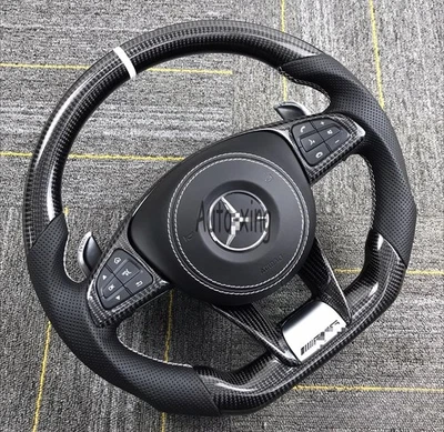 Volante de fibra de carbono para Mercedes-Benz AMG W204 C300 E53 G63 S antiguo a nuevo Foto 1 de 4