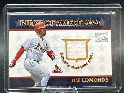 PA-JE JIM EDMONDS TOPPS 2003 BAZOOKA AUTÉNTICO JUEGO USADO TARJETA JERSEY Foto 1 de 2
