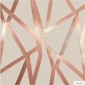 Tempaper Bronze Vertical Pattern Genevieve Gorder Peel & Stick Wallpaper IN412 - Picture 1 of 13