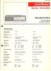 Nordmende Original Service Manual für Skandia 0.129A