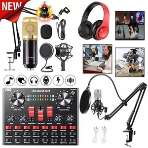 BM800 Condenser Microphone Kit With Audio Mixer Sound Card Studio Recording Kit - Picture 1 of 25