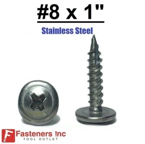 #8 x 1" Stainless Steel Phillips Modified Truss Head Lath K-Lath Screws Sharp - Picture 1 of 2