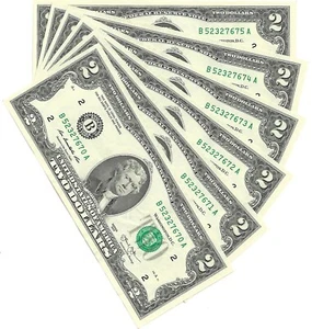 2 dollar serie of 6 banknotes 2013 !!!! - Picture 1 of 1